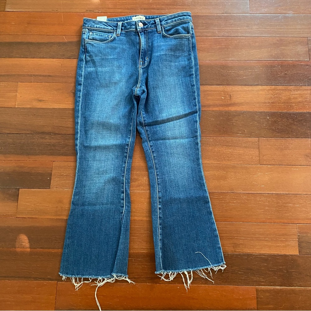 L’AGENCE Bootcut Jeans Raw Hem Sz 29 Medium Wash